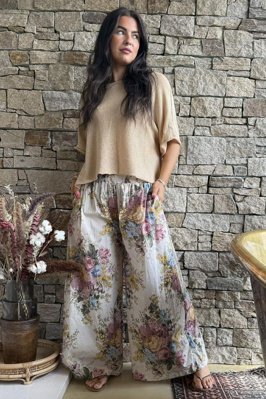 Country Garden Chintz Palazzo Blush